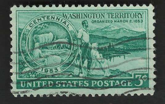 USA 1953 Medallion, Pioneers and Washington Scene. Scott #1019. Price R4