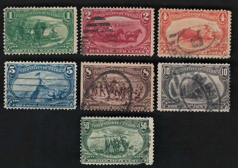 USA-Scott 1898 Trans Miss #285 1c to #291 50c used. Price R590 (cv R6,766)