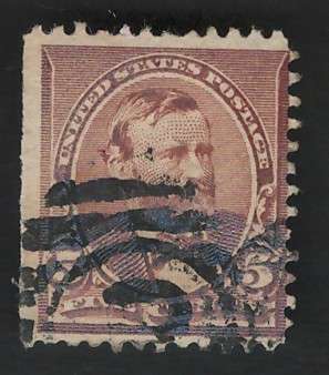 USA-Scott #223 1890/93 5c Yellow Brown