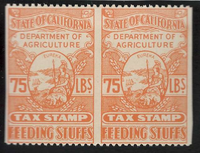 USA 1935 Feeding Stuffs (SRS CA #FE5a) California Agriculture 75 lbs (MNH). Price R12 (cv R76)
