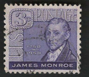 USA 1958 James Monroe by Gilbert Stuart. Scott #1105