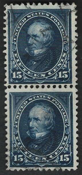 USA-Scott 1894 #259 15c Dark Blue Pair, used. Price R250 (cv R2,730)