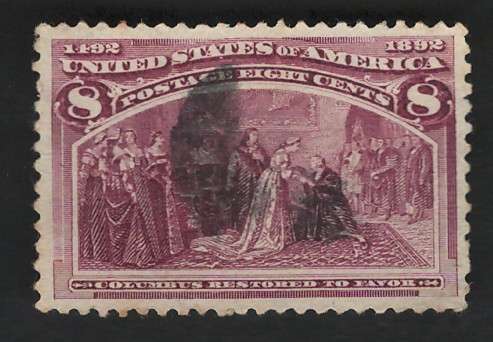USA Scott Columbian Expo 1893 #236 8c Magenta. Price R28 (cv R234)
