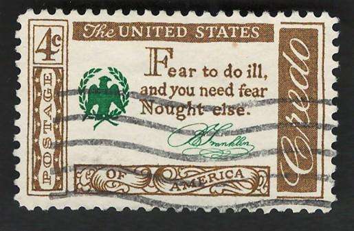 USA 1960-61 American Credo: Benjamin Franklin Quotation. Scott #1140