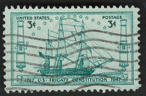 USA 1947 Naval Architects Drawing of Frigate Constitution. Scott #951.