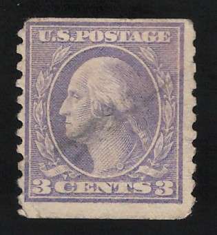 USA-Scott 1916/22  (P10 Vert.) #494 3c Violet (Type II)