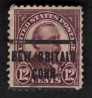 USA 1922/25  (P11) Scott #564 12c Deep Brown Violet (New Britain pre-cancel)