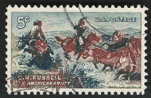 USA 1964 Painter Charles M. Russel (Jerked Down). Scott #1243