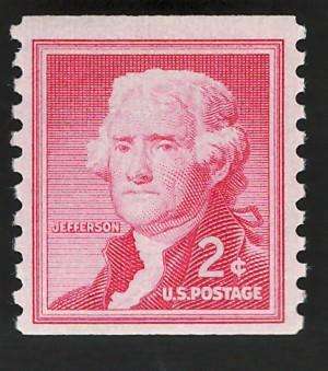 USA 1954-80 (P10 Vert) Thomas Jefferson Scott #1055 (MNH)