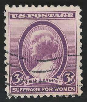USA 1936 Scott #784 Susan B. Anthony 3c Redish Purple. Price R4