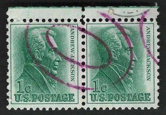 USA 1961-66 Regular Issue: Andrew Jackson (Pair). Scott #1209