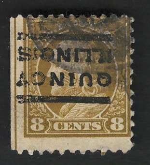 USA-Scott 1917/19  (P11) #508 8c (Inverted Quincy pre-cancel). Price R14