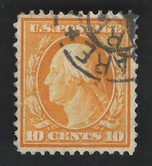 USA-Scott 1910/11 #381 10c Yellow. Price R19 (cv R117)
