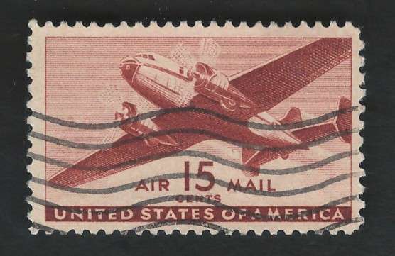 USA Scott Air Post Twin-motored Transport 1941-44  #C28 15c Brown Carmine