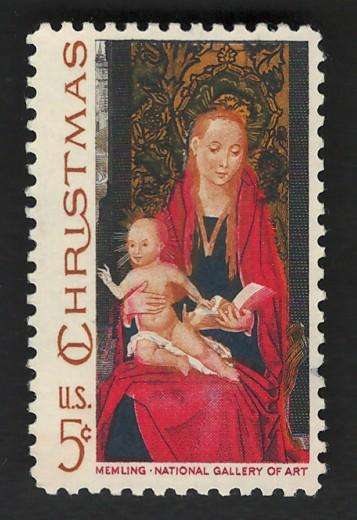 USA 1967 Christmas: Madonna and Child by Hans Memling (Unused). Scott #1336