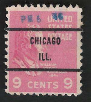 USA 1938 Pres. Issue Scott #814 9c (Chicago pre-cancel).