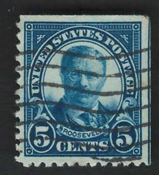 USA Scott 1926/34 (P11x10½) #637 5c Dark Blue. Price R5