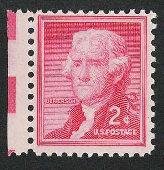 USA 1954-68 Liberty Issue: Thomas Jefferson. Scott #1033 (MNH). Price R6