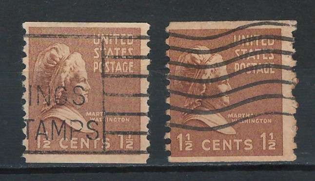 USA 1939 Rotary Coil (P10 Vert) Scott #840 1½ c (Bistre Brown & Buff).