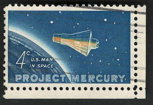 USA 1962 Project Mercury: Friendship 7 Capsule and Globe. Scott #1193
