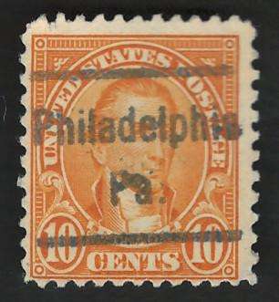 USA-Scott 1926/34 (P11x10½) #642 10c (Philadelphia pre-cancel). Price R7