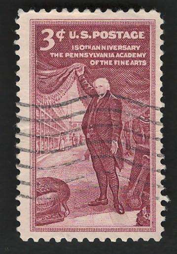 USA 1955 Charles Wilson Peale in his Museum. Scott #1064