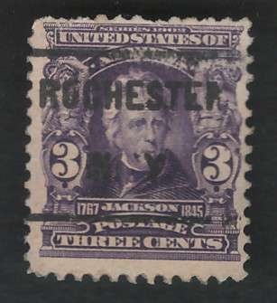 USA-Scott 1902/03 #302 3c (Rochester pre-cancel). Price R17 (cv R78)