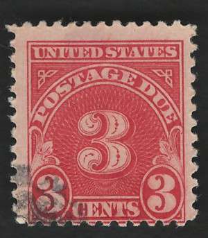 USA Scott 1930 Post Due (#J72) P11 3c Carmine. Price R13