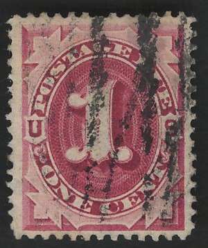 USA Scott 1891 Post Due (#J22) 1c Claret. Price R13
