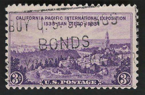 USA 1935 San Diego Expo Scott #773 3c Purple