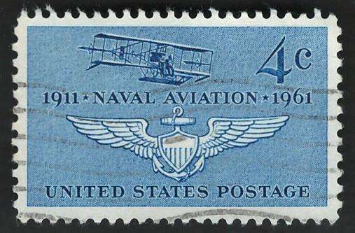 USA 1961 Navys First Plane (Curtiss A-1 of 1911) and Naval Air Wings. Scott #1185