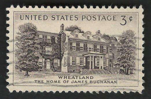 USA 1956 President Buchanans Home Wheatland, Lancaster. Scott #1081