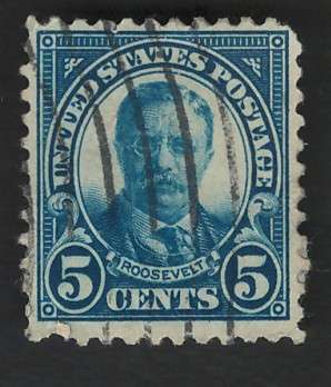 USA 1922/25  (P11) Scott #557 5c Deep Blue. Price R6