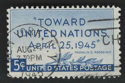USA 1945 Towards United Nations Scott #928. Price R4