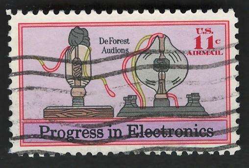 USA Scott Air Post 1973 Electronics Progress: De Forest Audions. #C86 11c