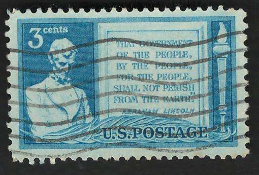 USA 1948 Lincoln and Quotation from Gettysburg Address. Scott #978