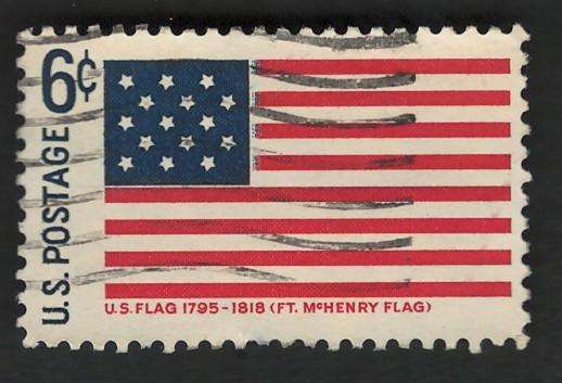 USA 1968 Historic Flags: Ft. McHenry 1795 - 1818. Scott #1346