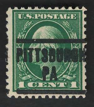 USA-Scott 1917/19  P11 #498 1c (Pittsburgh pre-cancel). Price R7