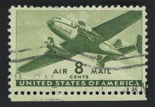USA Scott Air Post 1941-44  #C26 8c Olive Green. Price R1