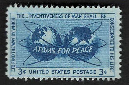 USA 1955 Atomic Energy Encircling the Hemispheres (MNH). Scott #1070