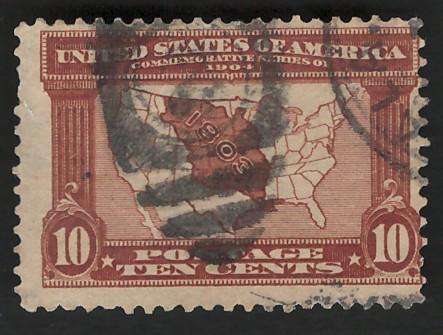 USA-Scott 1904 Louis. Purch: Map #327 10c Dark Red Brown. Price R55 (cv R570)