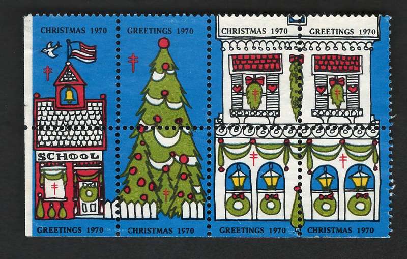 USA Scott 1970 Christmas Seals #WX242 Block of 8 stamps (Unused). Price R12