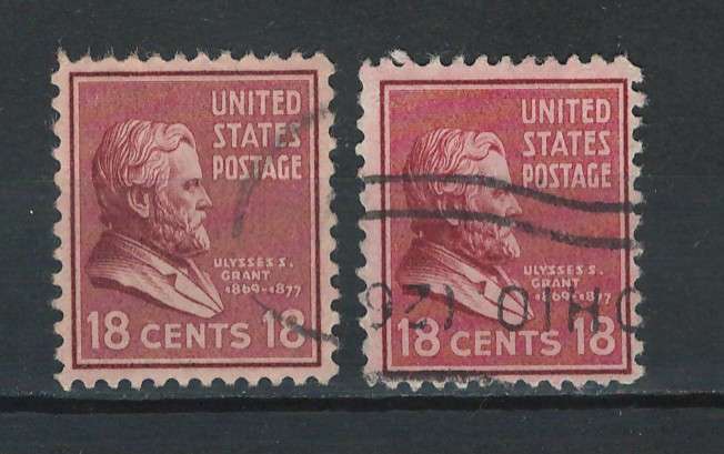 USA 1938 Pres. Iss. Scott #823 18c (Rose Brown & Brown Carmine). Price R1.50