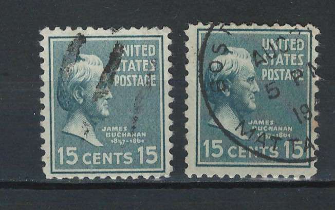 USA 1938 Pres. Iss. Scott #820 15c (Blue Gray & Greenish Slate). Price R2