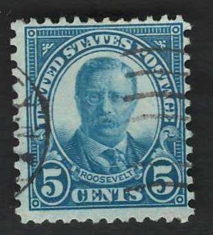 USA Scott 1926/34 (P11x10½) #637 5c Blue. Price R5