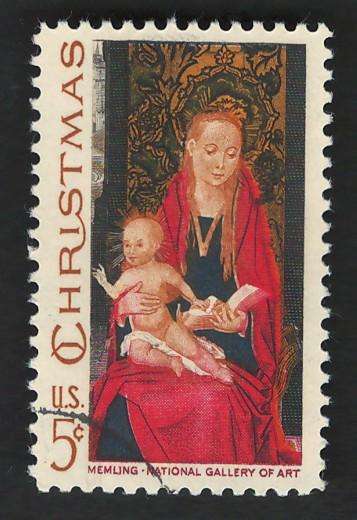 USA 1967 Christmas: Madonna and Child by Hans Memling. Scott #1336