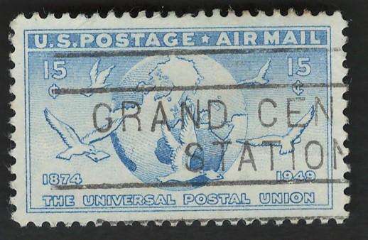USA Scott Air Post 1949 Doves Carrying Messages. #C43 15c Ultra