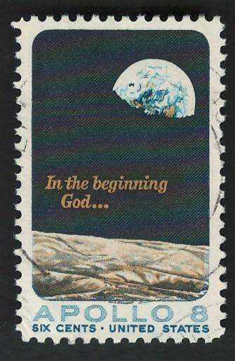 USA 1969 Apollo 8: Moon Surface and Earth. Scott #1371