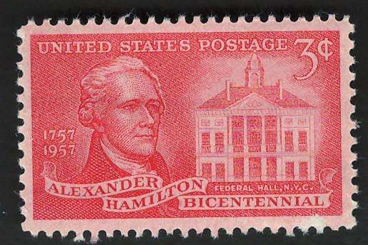 USA 1957 Alexander Hamilton and Federal Hall (MNH). Scott #1086