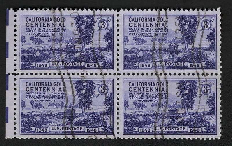 USA 1948 Sutters Mill, Coloma, California Scott #954 (Block of 4)